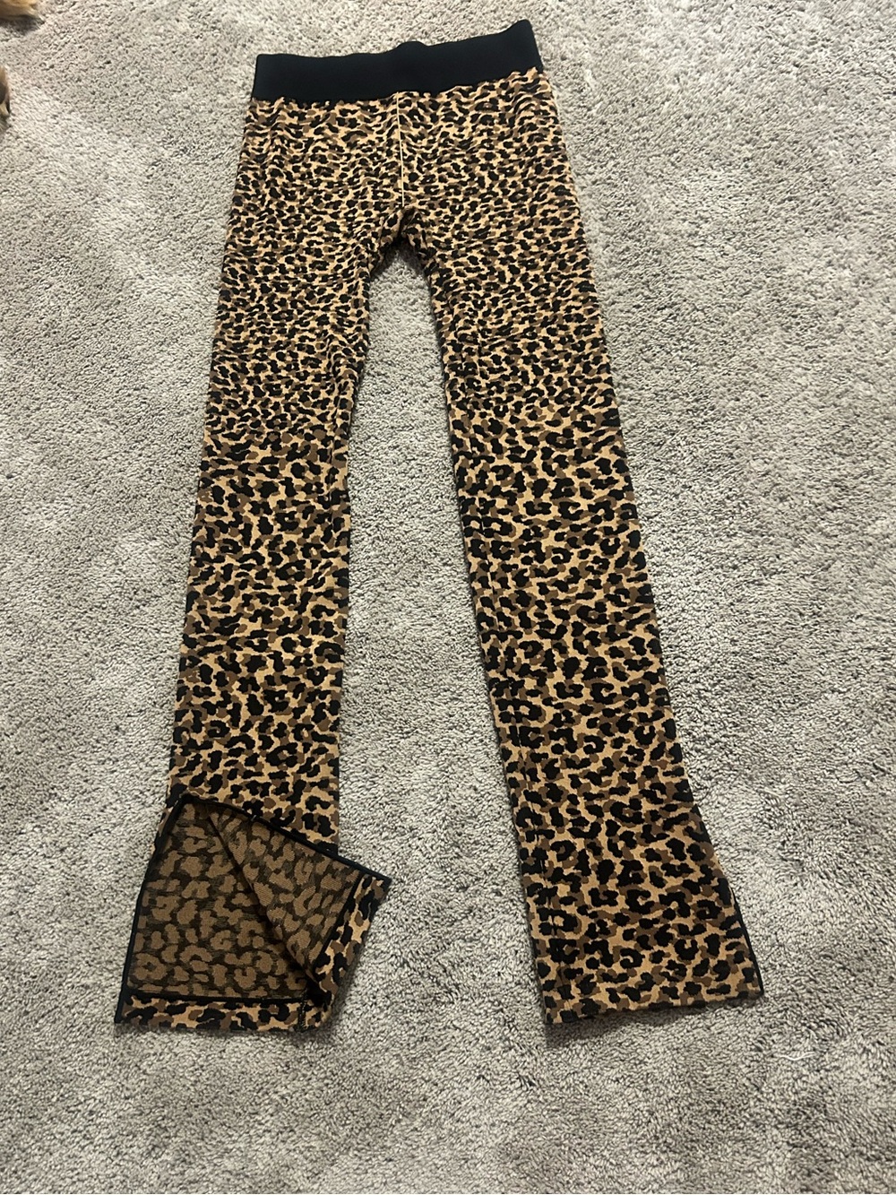 Fabletics Leopard Print Flared Leggings - Tan & Black